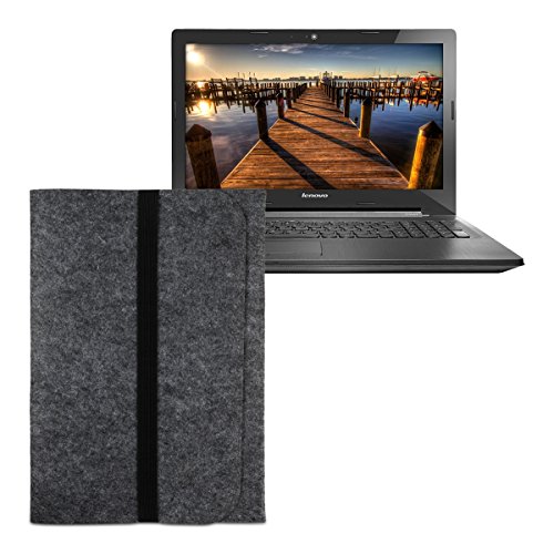 kwmobile Laptoptasche Filz Sleeve für Lenovo G50-70 – Notebook Tasche Schutzhülle Laptop Case Hülle in Dunkelgrau mit Innentaschen - 5