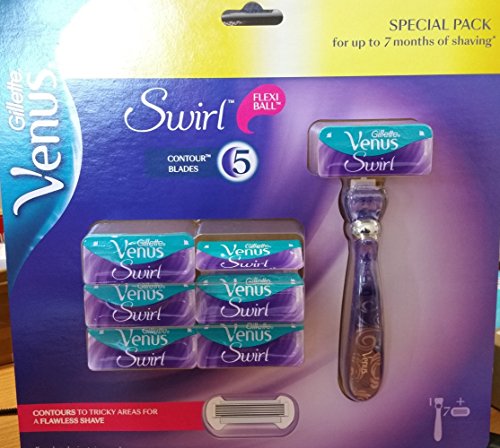Gillette Venus Swirl Women's Razor Handle with 1 Razor with 7 Blade Refill