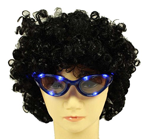 HAAC Gag Party Brille mit Licht leuchtend Farbe grün, rot oder blau für Fasching Karneval - 5