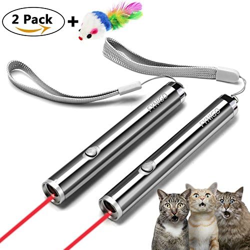 FYNIGO Cat Toys,Interactive Light Toys for Cats and Dogs,2 in 1 Function Red Light/LED Flashlight,Pet Chaser Toys for Exercise(2 pack)