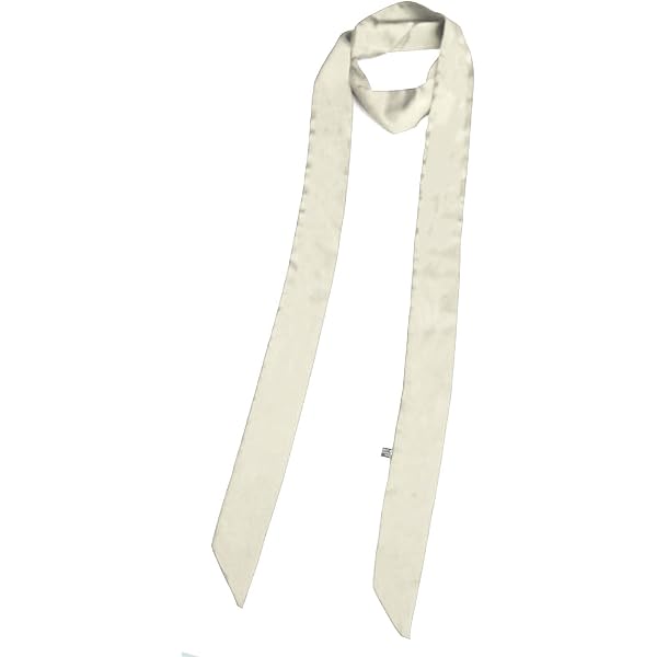 Langer Damen-Schal Aus Kunstseide (2m X 5cm) – Schmal, Schwarz-weiß Gepunktet, Elegant & Vielseitig