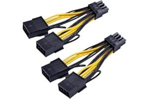 lilila-ree for NVIDIA Graphics Card Power Cable 030-0571-000 CPU 8 Pin Male to Dual PCIe 8 Pin Female Adapter for Tesla K80/M40/M60/P40/P100 4 inches (2-Pack) (10cm)