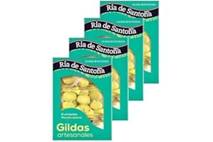VEMOSA Gildas con anchoas de Santoña 6 uds, PACK 4 BANDEJAS. Con guindilla, aceitunas rellenas, anchoas, aceite de girasol y sal. Ideal para aperitivos, marida con cerveza o txakoli.
