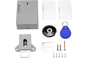 Liseng Invisible Hidden RFID Electronic Lock Kit, Free Opening Intelligent Sensor Cabinet Lock Digital Dark Lock for Two Door Cabinets Drawer (Grey)
