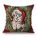 Produktbild Kissen, honestyi Weihnachten Druck Färbe-Sofa Bett Home Decor Kissen Bezug Kissenbezug,, Flachs, 45 cm * 45 cm/45,7 x 45,7 cm G