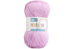 GENERICO Lana acrilica morbida Perfetto Mez Cucirini, filato per uncinetto, lavoro a maglia, tappeti e hobby creativi, gomitolo da 50gr, 133 metri (Rosa Marzapane P8367)