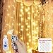 Produktbild Lichtervorhang, USB Lichterkettenvorhang 3M*3M 300 LED 8 Lichtmodi mit Fernbedienung, Lichterkette Warmweiß für Weihnachten Party Schlafzimmer Innen und außen Deko, Bettüberdachung, Garten, Terrasse