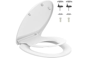 Rainsworth Lunette Toilettes Familial Avec Siège De Toilette Enfant,Abattant Wc Avec Reducteur Enfant Forme O,Couvercle De Cuvette Toilette Enfant Antibactérien De Conception Ergonomique,Blanche