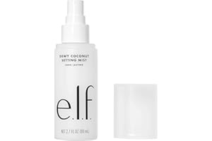 e.l.f. Dewy Coconut Setting Mist, spray fissante make-up per idratare e nutrire la pelle, infuso con tè verde, prodotto vegano e non testato sugli animali, 80 mL (2,7 fl oz)