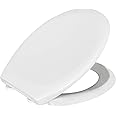 Bemis Arona Soft Close Toilet Seat. Top Fixing Seat, with Quick Release for Easy & Hygienic Cleaning. White Toilet Seat with Adjustable Plastic Hinges. Universal, Oval Shape