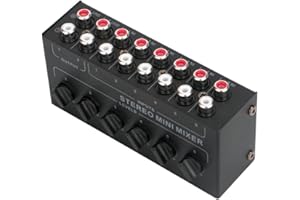 MORNINGMO CX600 Mini Stereo 6-Kanal Passive Mixer Multi-Kanal-Mixer Small & Sophisticated Audio Stereo Mixer Gain Adajustment Passive Mixer