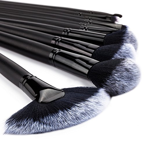Anpro 32 Makeup Pinsel Kosmetik set mit Pinsel Reinigung Pinselset inkl. hochwertig Tragetasche Professionell Gesichtspinsel für Lidschatten, Lippenkosmetik - 3