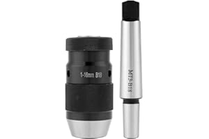 GOTOTOP Mandrino autoserrante senza chiave per tornio con capacità di 1-16 mm, 45# in acciaio, con foro conico MT3-B18