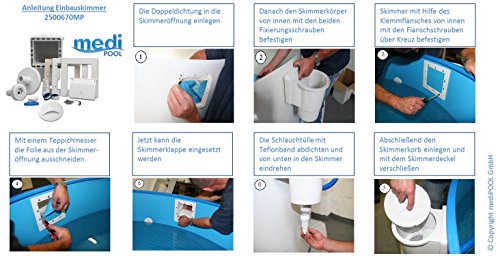 mediPOOL – Einbauskimmer mit Einströmdüse, Rahmenblenden, Lippendichtung, Schlauchtülle - 3