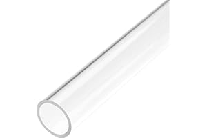 TA-VIGOR Acrylic Pipe Clear Rigid Round Tube 21mm ID 25mm OD 305mm for Lamps and Lanterns, Water Cooling System