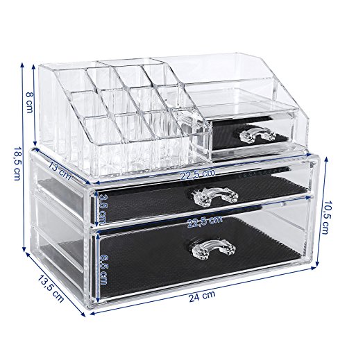Songmics Acryl Kosmetik aufbewahrung Organizer 2 Schubladen JKA004 - 6