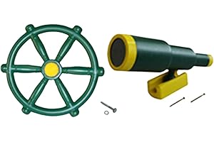 Luwecf Outdoor Garden Toy Playground Toy Set Kids Play House Accessories Outdoor Tree House Accessories Telescope Steering Wheel for Playground Treehouse for Kids Children Boys Girls Gift, style C