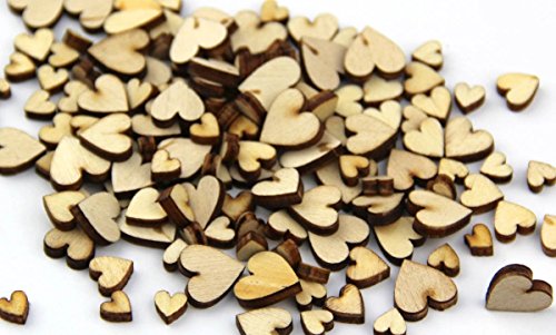 PsmGoods® 200PCS geschnitzte hölzerne Herz-Tabellen-Party Konfetti Scatter Craft (Love Style)