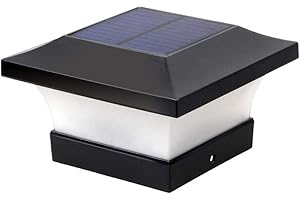 BSTCAR Solar Pfostenkappen Licht IP65 Wasserdicht - Upgrade Säulenlampe für Landschaft, Garten, Holzpfosten, Plattform, Patio - 10 X10 Größe