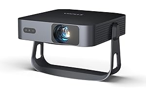 Mini Projector Auto Focus / Trapezoidal Correction Projector 4K Supports 1080P Full HD 23000 Lumen WiFi6 Bluetooth, VOPLLS Projector Small Home Cinema 50% Zoom 360° Rotatable Projector for Mobile