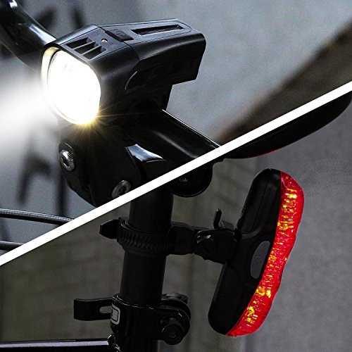 ONEU Fahrradbeleuchtung Sets, Super Fahrradlicht Set,Berg Fahrradlampe, Radlicht, Leistungsstarke Lumen LED Scheinwerfer für Fahrrad, Frontlicht und Rücklicht Einfach zu Installieren für Kinder Männer Frauen Radfahren Sicherheitsleuchten mit Wasserabweisend - 2