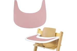LLHQAMT Hochstuhl Tischset, strapazierfähiges Hochstuhl Platzset Silikon, sauber und hygienisch, für Tripp Trapp Hochstuhl Zubehör, geeignet für Stokke Tripp Trapp Hochstuhl Tablett (Rosa)