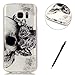 Produktbild Samsung Galaxy S7 Hülle Transparent Weiche Silikon Schutzhülle,Weicher Flexibel Klar Gel Silikon TPU Hülle Superdünn Stoßfest Tasche Telefon-Kasten Schutz Tasche Schutzhülle Durchsichtig Handyhülle Silikon Case Schale für Samsung Galaxy S7 with Beautiful Colourful Pattern Design-Schädel-Rosen