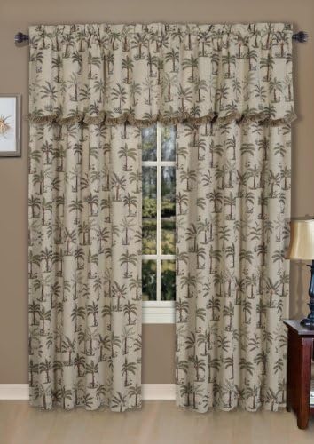 Casual Living Palm Rod Pocket Valance, 50-Inch by 20-Inch, Assorted Colors