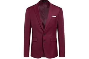 Allthemen Blazer da Uomo a Due Bottoni con Spacco Posteriore in Tinta Unita Jacket da Abito d'Affari Business