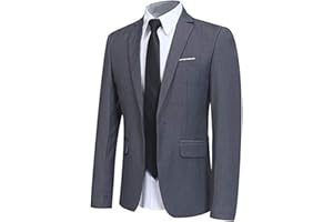 Allthemen Chaqueta Casual para Hombre Slim Fit Chaquetas de Traje Formal de Negocios Un botón de un Solo Pecho Chaqueta de Esmoquin Chaqueta Elegante