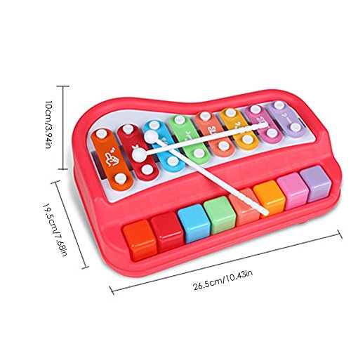 Preisvergleich Produktbild Purebesi Musikspielzeug Baby Spielzeug xylophon Musikinstrumente für Baby Klavier Keyboard und Hammer für Kinder, Jungen und Mädchen Spielzeug ab 1 2 3 Jahre