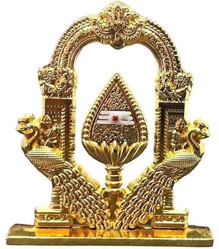 Statue Vel De Murugan En Métal Doré - Idole Pour Autel Pooja, Tableau De Bord Voiture Ou Bureau - Taille 10.2 Cm - 2