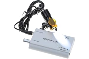 Mike Dental 5 W medicinsk bärbar LED-strålkastare järnram klämma på LED-ljus med filter + senaste typ plastplug-in batteri (silver))