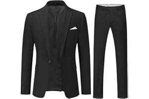 YOUTHUP Abito da Uomo 2 Pezzi Abiti Slim Fit 1 Pulsante Business Wedding Giacca e Pantaloni