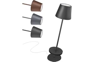 ‎GGII LED Dimmbare Akku Tischlampe Kabellose, Touch Dimmbar 8 Farben RGB Tischleuchte Kabellos, LED Akku Tischleuchte aus Metal, USB Led Lampe für Garten Aussen Restaurant Tisch Camping Balkon(Schwarz)