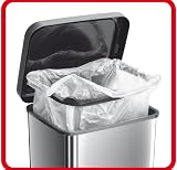 Rotho Mülleimer „Paso“ 20 Liter│ geruchsdichter Abfalleimer – 29.3×26.6×45.7cm│ Papierkorb aus Kunststoff (PP) in Edelstahl-Optik │ Tretmechanismus zum Öffnen des Abfallbehälters - 3