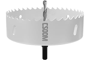 CSOOM Bimetal otwornica M42, 135 mm, biała, do narzędzi wiertniczych w drewnie, tworzywie sztucznym, płycie gipsowo-kartonowej i blasze