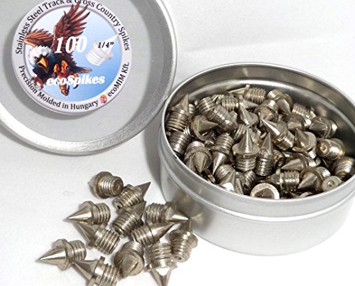 ecoSpikes100 1/4 inch (6mm) Stainless Steel Track and Cross Country Spikes