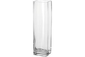 LEONARDO HOME Kasten-Vase Lucca, moderne Blumenvase, handgefertigtes Unikat in rechteckiger Form aus Glas, H 41 x B 9-cm, 014328