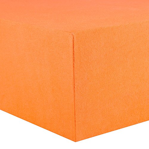 Baby-Spannbettlaken Jersey Baumwolle | viele Farben einzeln oder im Set | Spannbetttuch für Kindermatratzen | 60 x 120 bis 70 x 140 cm CelinaTex 0002763 Lucina Minis orange - 2