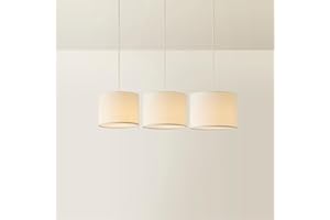 MiniSun | Modern Cream Drum Ceiling Light Shades with Diffusers | Pendant Lights, Home Décor & Improvement Essential | Pack of 3 | 300mm Shade Width