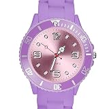 Taffstyle Farbige Sportuhr Armbanduhr Silikon Sport Watch Damen Herren Kinder Analog Quarz Uhr 34mm Flieder