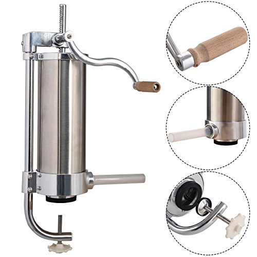 3,6L Wurstfüllmaschine Wurstspritze Wurstpresse Wurstfüller Edelstahl Inkl. Fülltüllen - 2