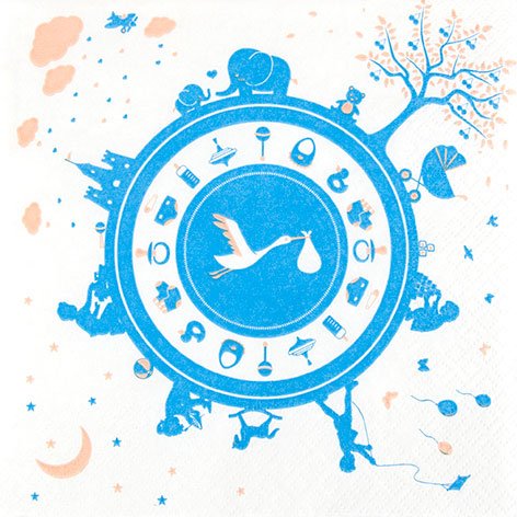 Preisvergleich Produktbild Home Fashion Lunchservietten Design Baby blau