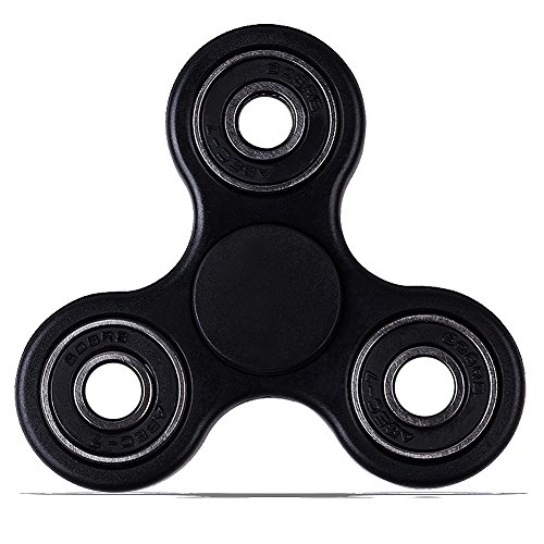 Tri Fidget Hand Spinner Toy, VOOA Finger Spinner Stress Reducer Toys Premium Bearing Stress Relief Anxiety Autism ADHD EDC for Adult Children Spins for 2-4 mins(Black)