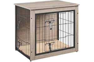 Yaheetech Cage pour Chien Intérieur Cage pour Animaux Maison pour Chien Niche en Bois pour Animaux de Compagnie 69×51×61 cm Gris