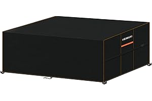 HEIMUNI Pokrowce na Meble Ogrodowe, Pokrowiec Ochronny na Meble Ogrodowe, Pokrowiec na Stół Zewnętrzny, Pokrowiec na Sofę na Stoły Ogrodowe i Krzesła, Pokrowiec na Stół Ogrodowy, 280x150x90cm