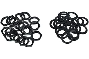 Dopro 20 Guitar Input Output Jack Socket Nut and Washer Guitar Metric Jack Nuts for Import Guitars Black