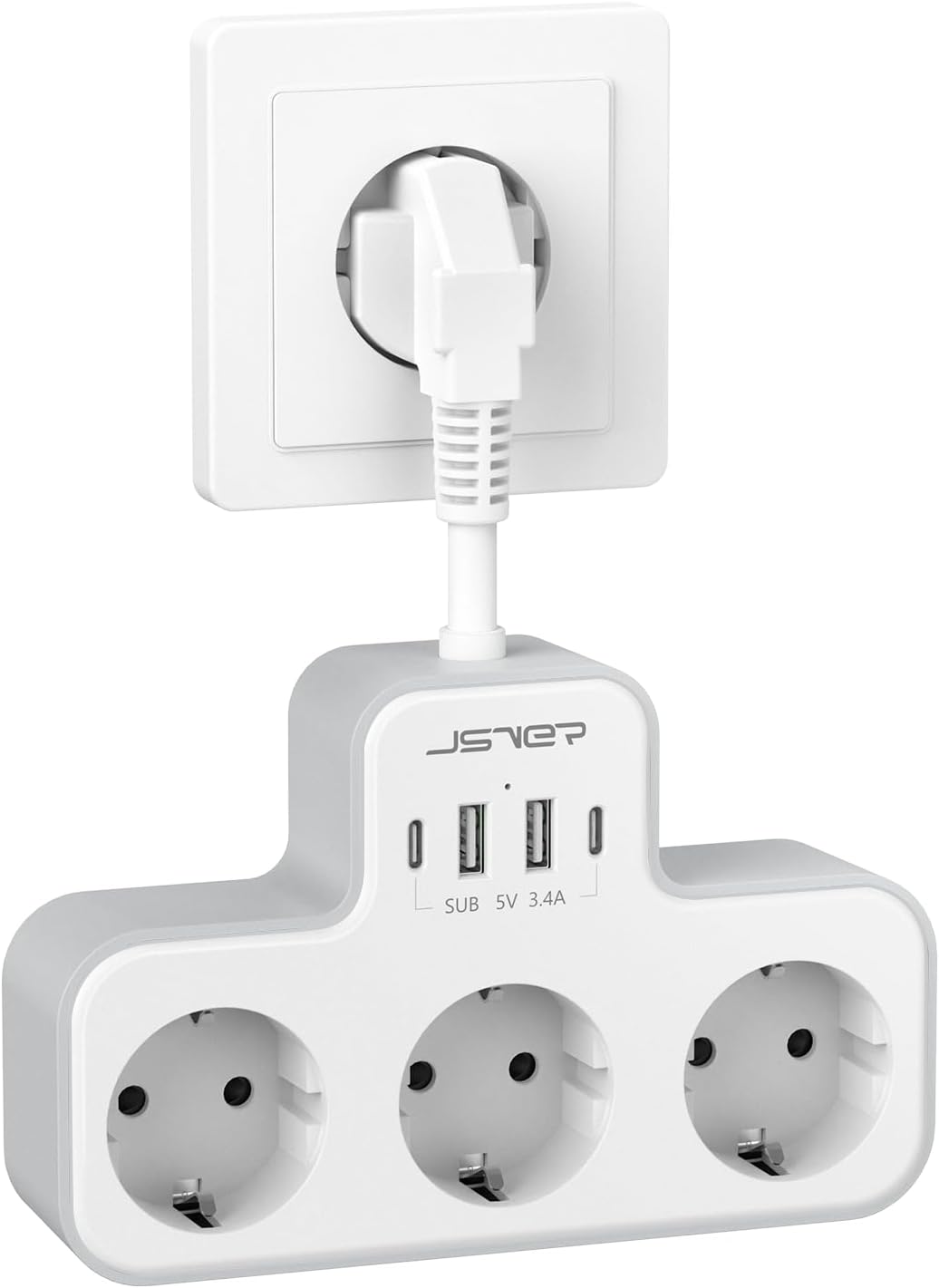 Dossier Complet & Guide Pratique : JSVER 3-Voudige USB-Stekkerdoos met 4 USB-Poo