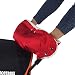 Butterme Baby Pram Pushchair Stroller Hand Muff Waterproof Fingerless Gloves Hand Warmer Winter Mitts Red